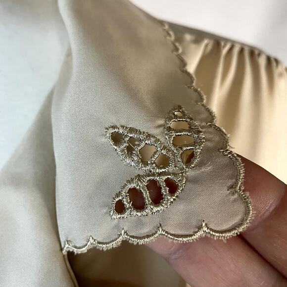 Vintage Alice Stuart 18 A Women's button down blouse tan long sleeve - Picture 3 of 11